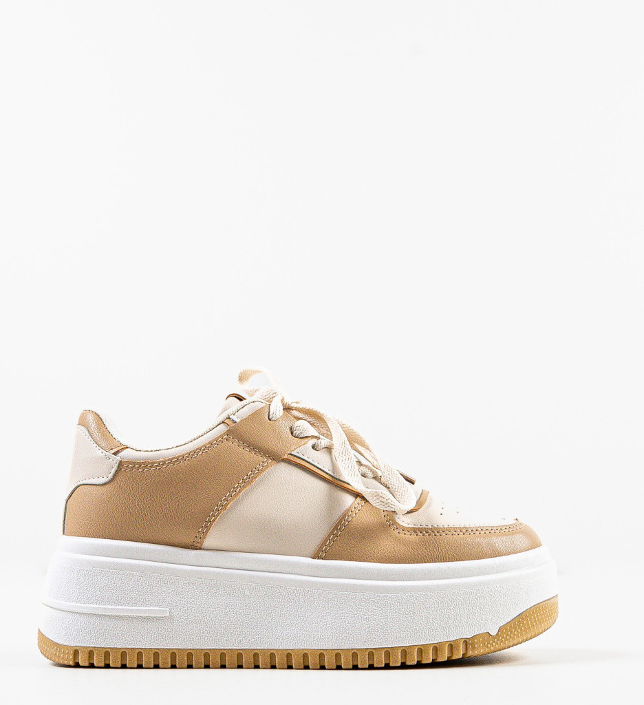 Sneakers dama Hughes Bej - 4 | YEO