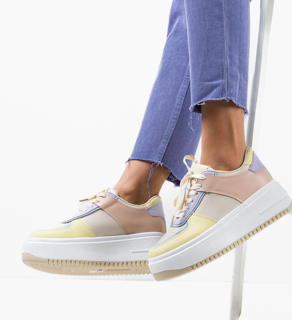 Sneakers dama Hughes Galbeni - 1 | YEO