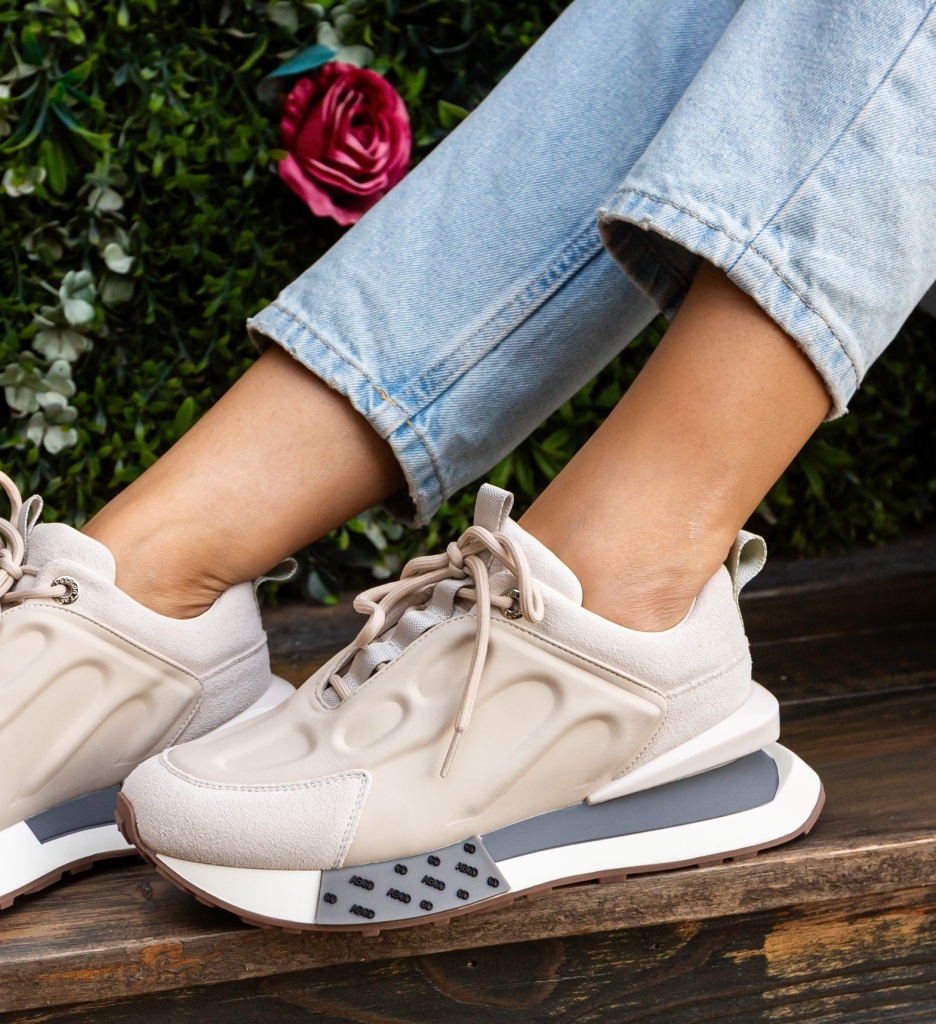 Sneakers dama Kajmer Bej - 2 | YEO