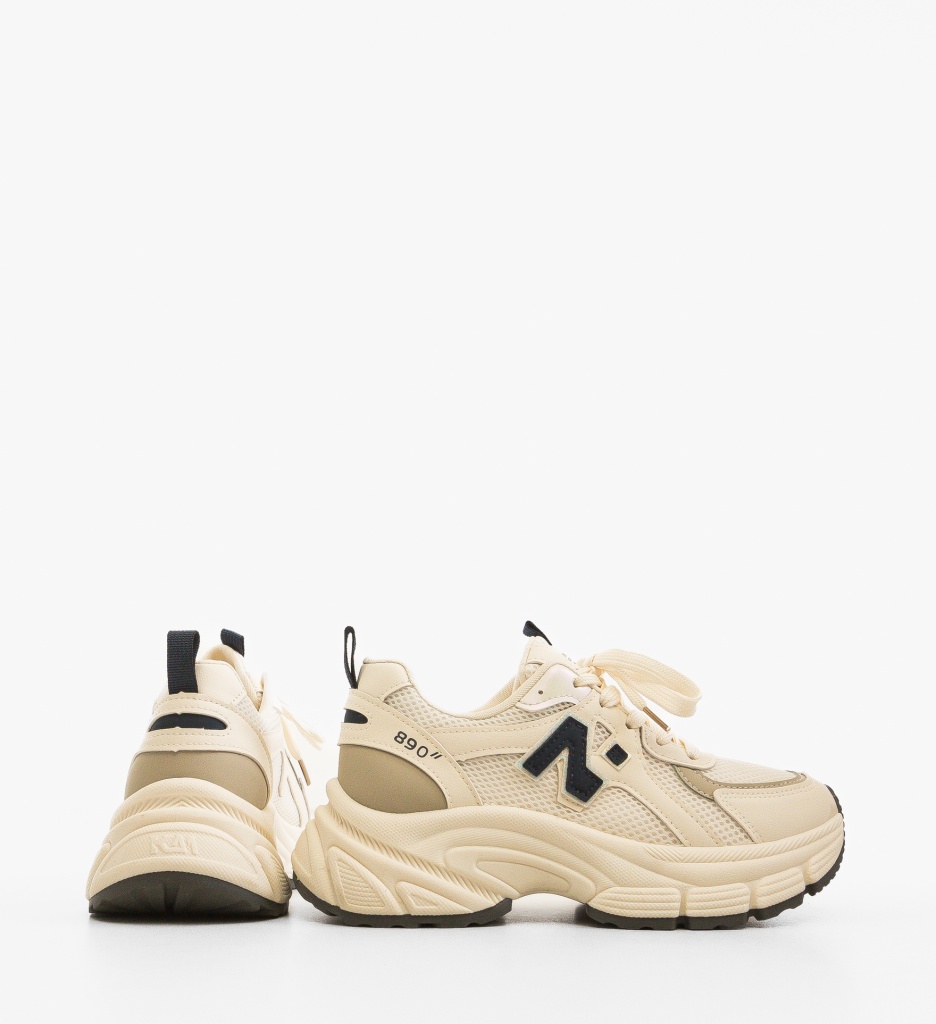 Sneakers dama Serigiu Bej 2 - 3 | YEO
