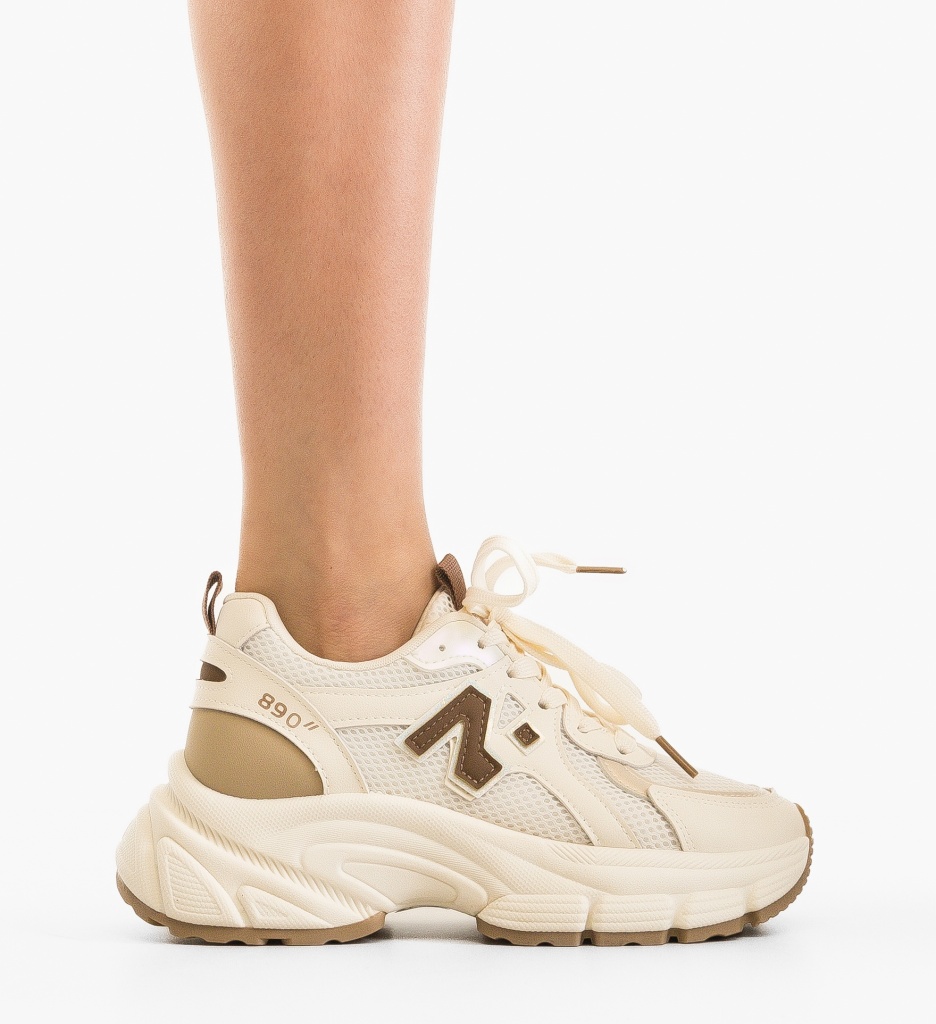 Sneakers dama Serigiu Bej - 5 | YEO