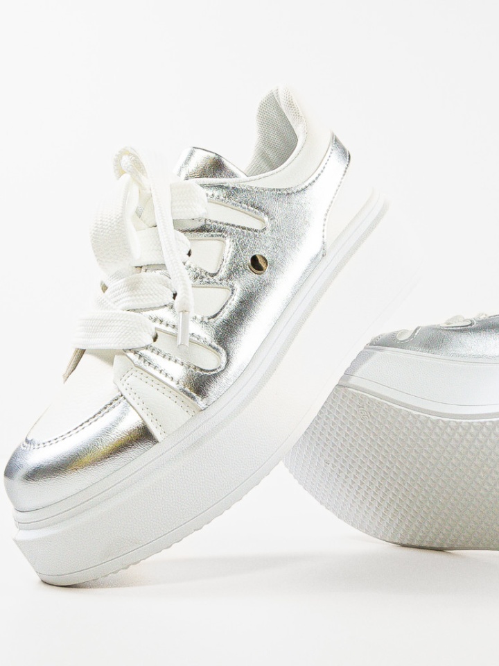 gangsta ARCHON A02 2023 /SILVER Pantaloni Argintii Ajustați din Imitație de Piele Viremi - Born2be