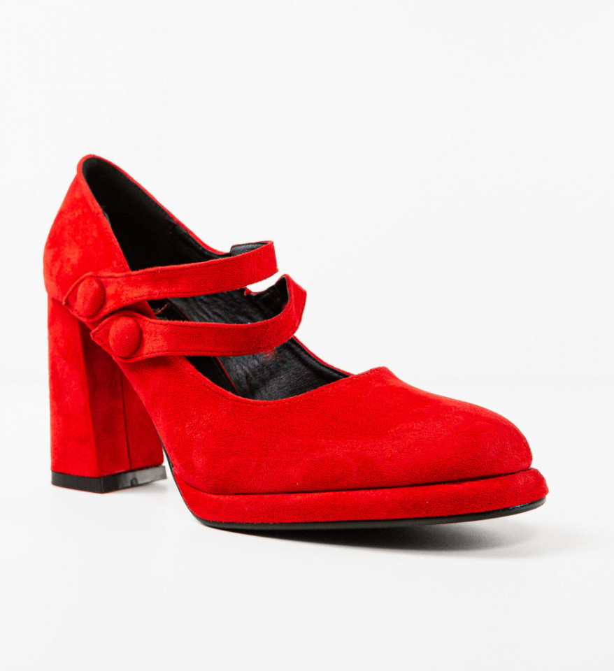 Pantofi dama Vintage Rosii 2