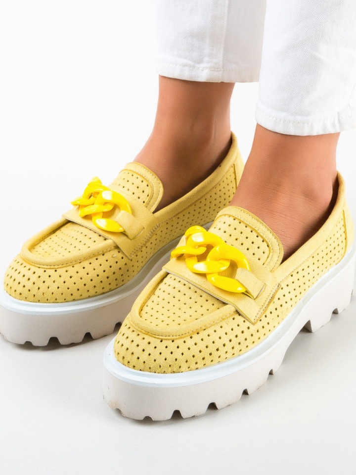 Pantofi casual dama Halama Galbeni 2