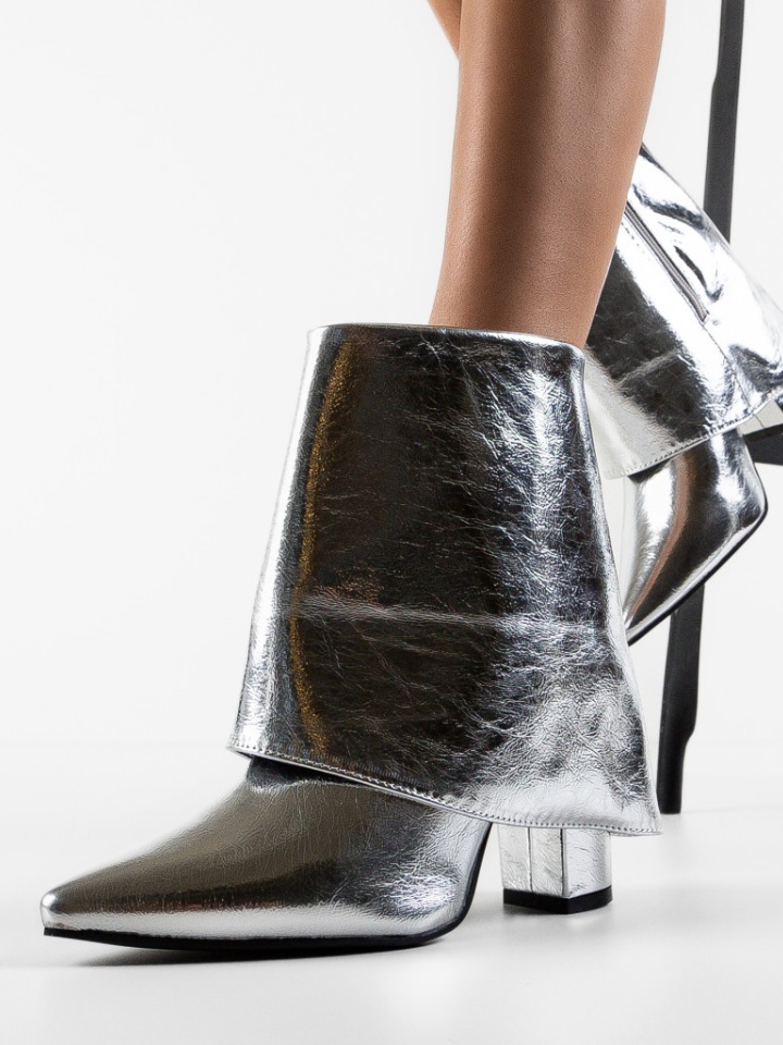 Botine dama Keele Argintii