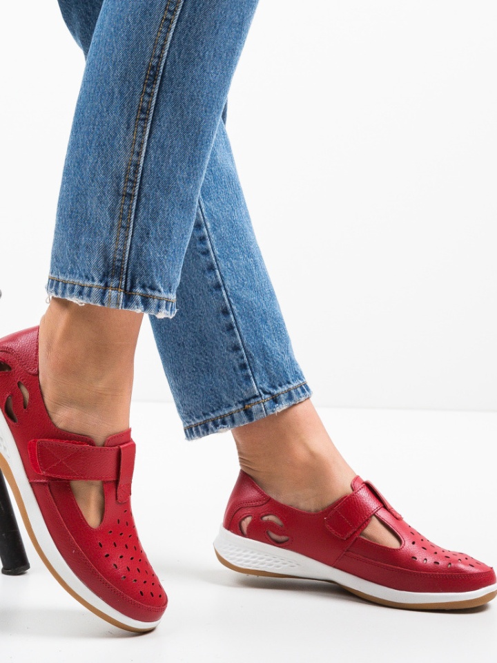 Espadrile Casual Vletea Rosii