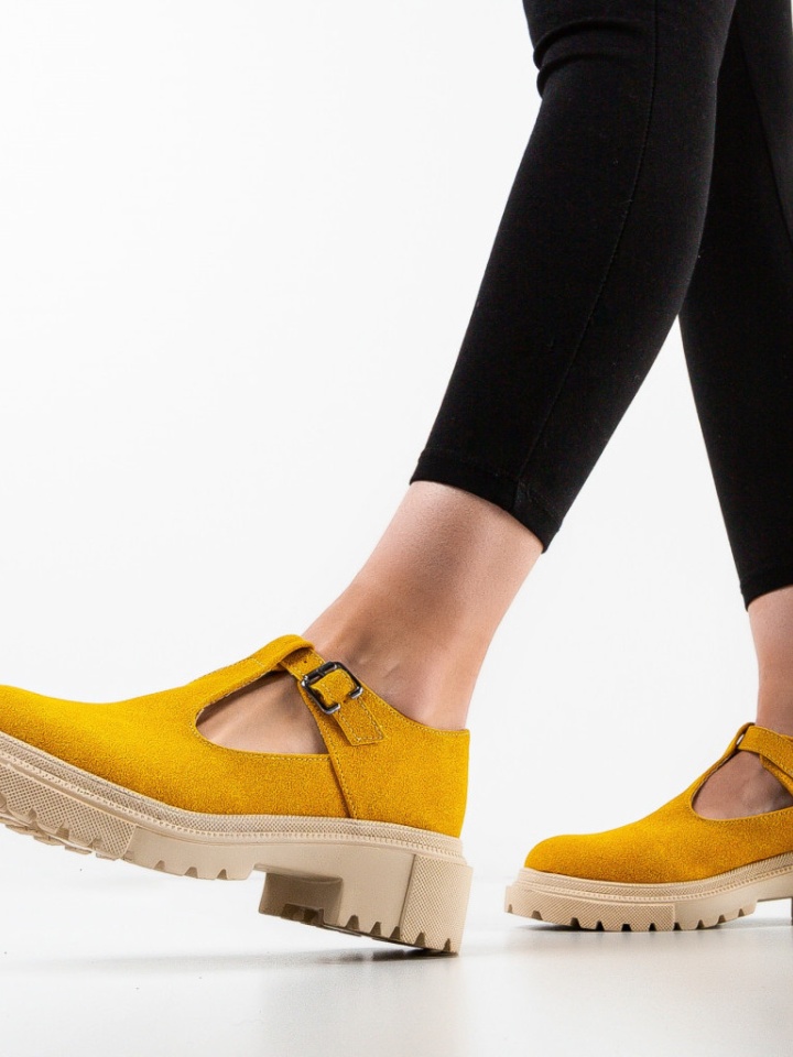 Pantofi casual dama Okamaj Galbeni