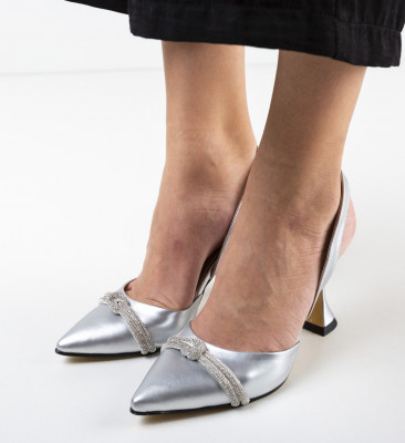 Pantofi Quar Argintii