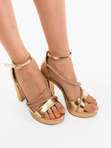 Sandale cu toc Poppy Bronze