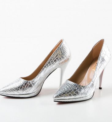 Pantofi dama Poreni Argintii 2