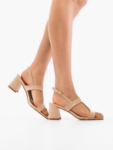 Sandale cu toc Sufyan Nude