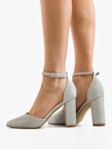 Pantofi dama cu toc Young Argintii