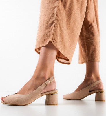Sandale cu toc Teresa Khaki