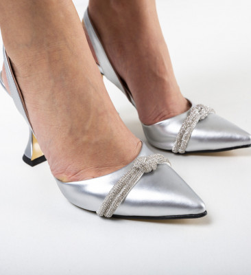 Pantofi Quar Argintii