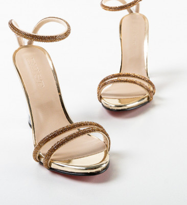Sandale cu toc Bijoux Aurii