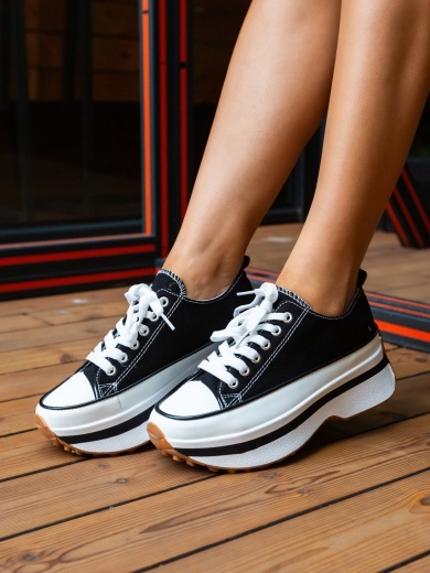 Sneakers dama Marble Negri