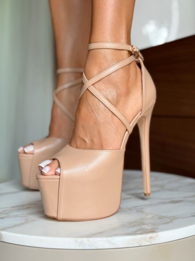 Sandale cu toc Atredes Nude