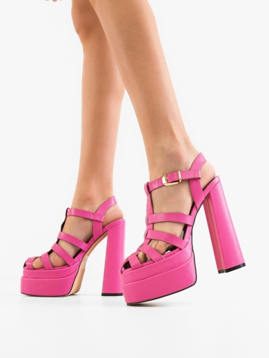 Sandale cu toc Brett Fuchsia