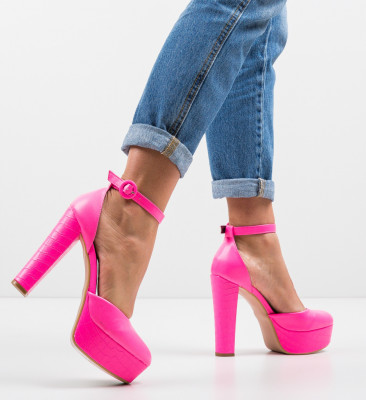 Pantofi Krista Roz Neon