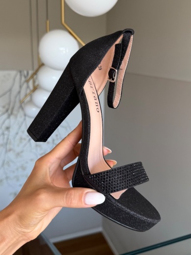 Sandale cu toc Hasna Negre