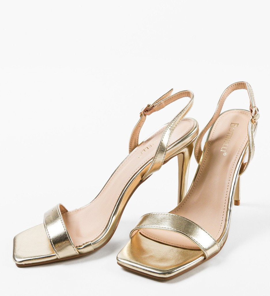 Сандали на ток Ynyman Златни