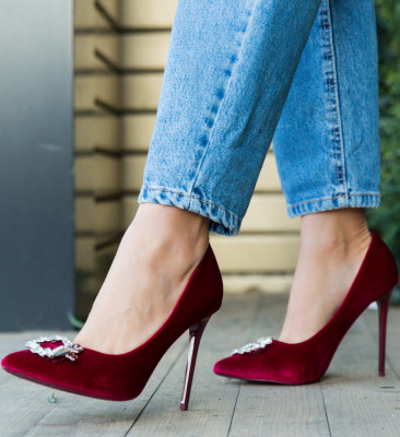 Обувки Lisa Гранатови
