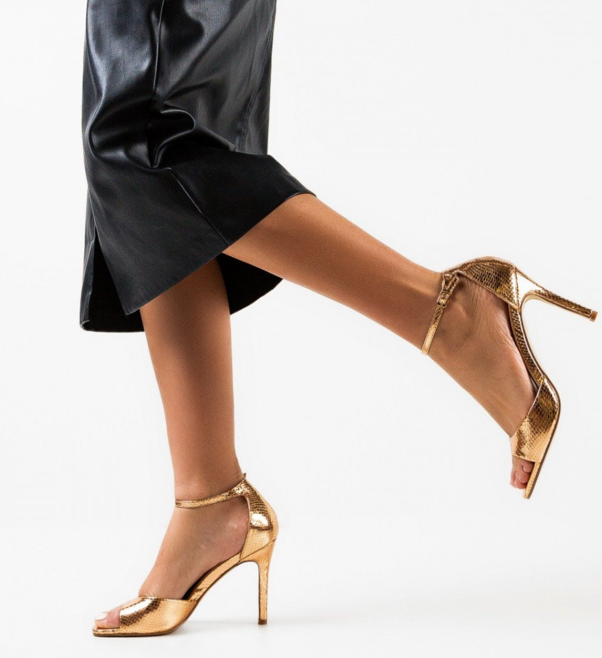 Ženske sandale Lekaz Zlatne