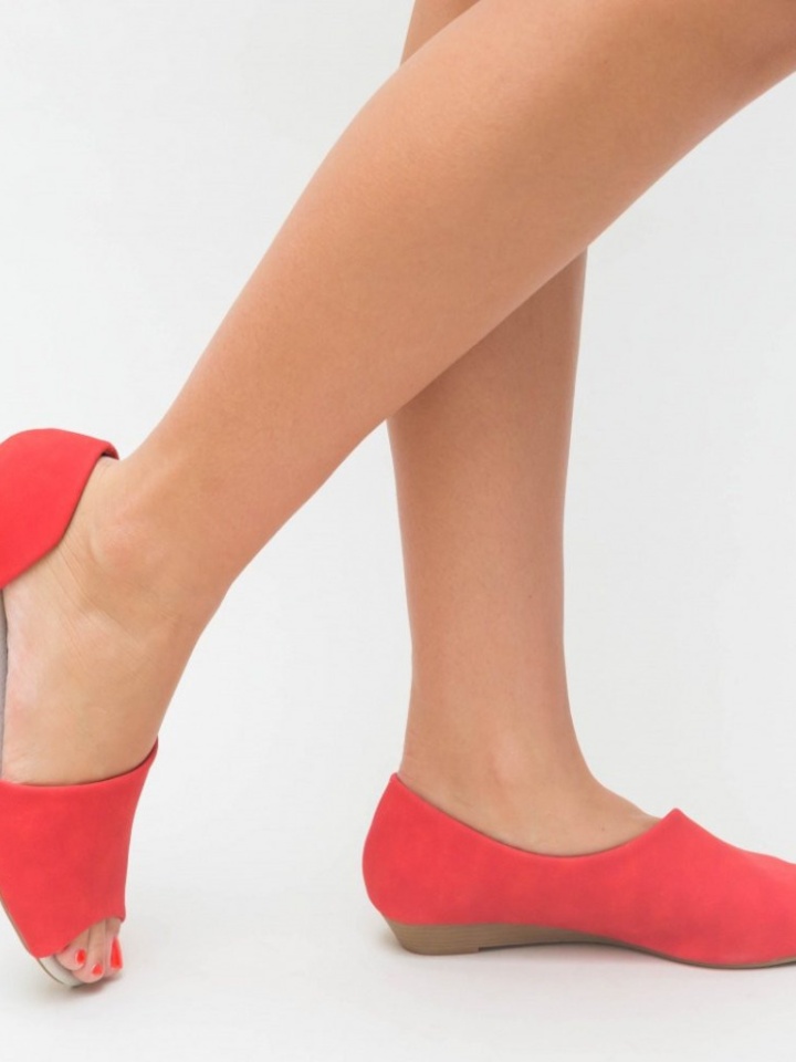 Piros Sista Balerina Cipők