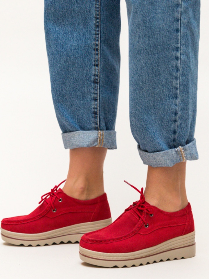 Piros Almond Casual Cipők