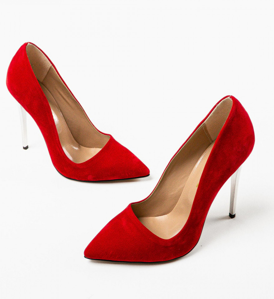 Piros Damasa Cipők