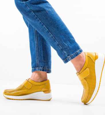 Καθημερινά παπούτσια Farza Κίτρινα