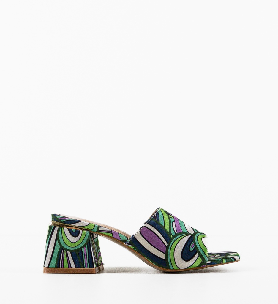Betsey Johnson Peyten - Sandali Ciabatta Donna Verde Multicolore - Tacco Basso Con Cinturino Impreziosito (40 EU)