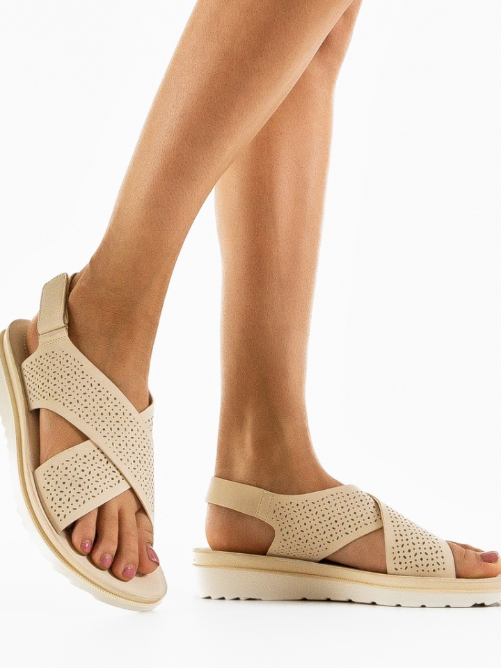 Sandali con plateau Beige Edmon - Img 1