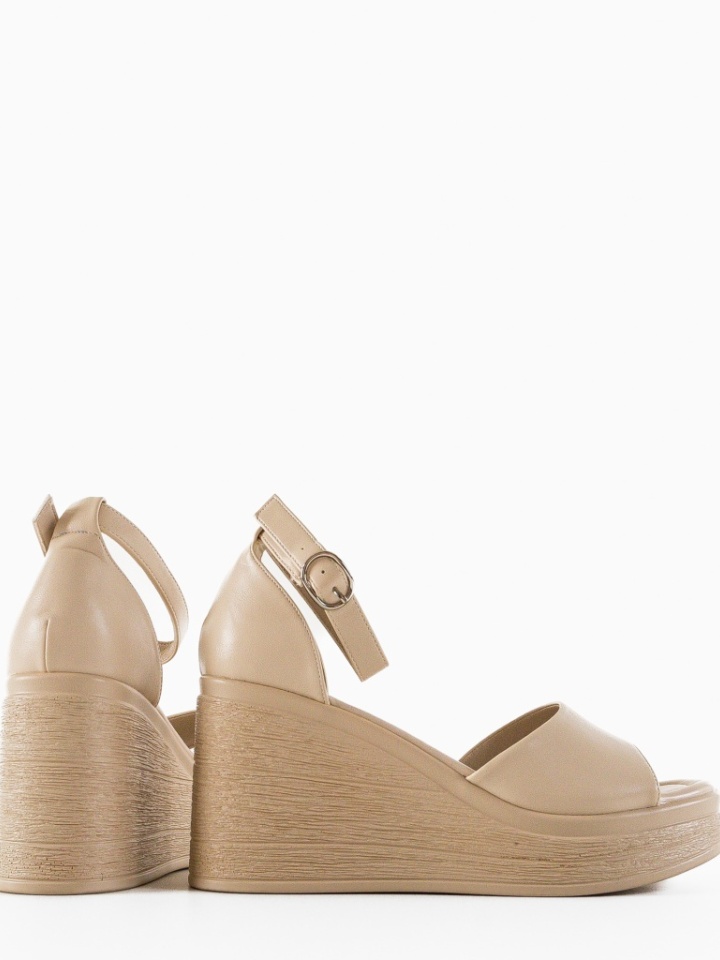 Sandali con plateau Beige Grande - Img 7
