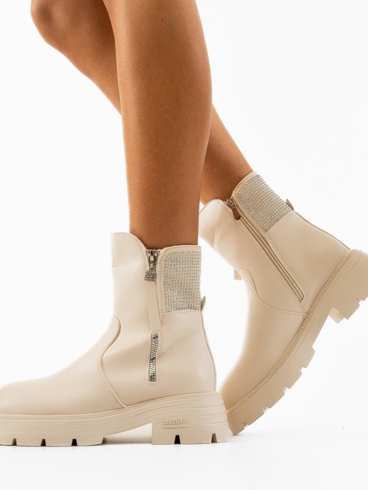 Tronchetti da donna Beige Hella - Img 1