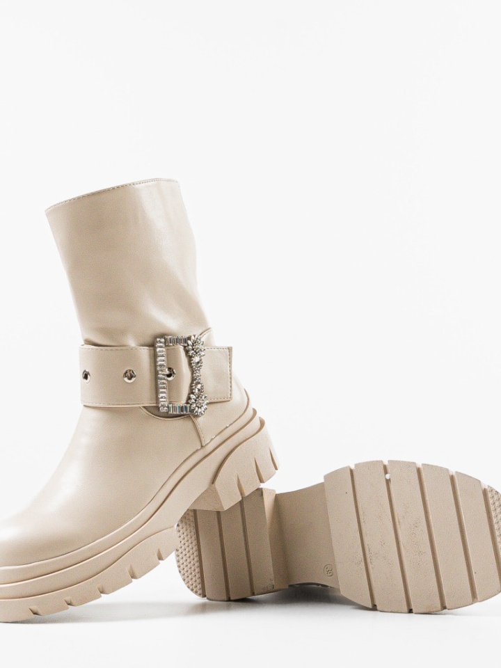 Tronchetti da donna Beige Short - Img 14