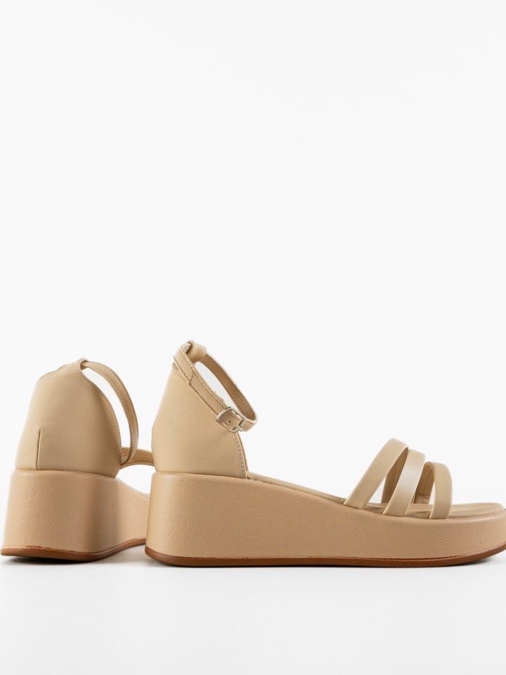 Sandali con plateau Beige Larissa - Img 5