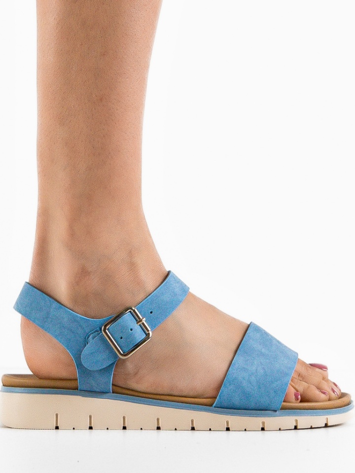 Sandali con plateau Blu Monton - Img 1