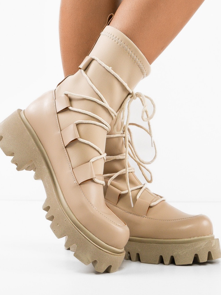 Tronchetti da donna Beige Henena - Img 1