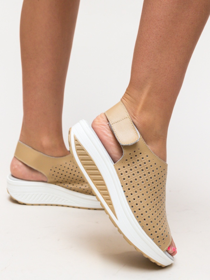 Sandali con plateau Beige Liberty - Img 2