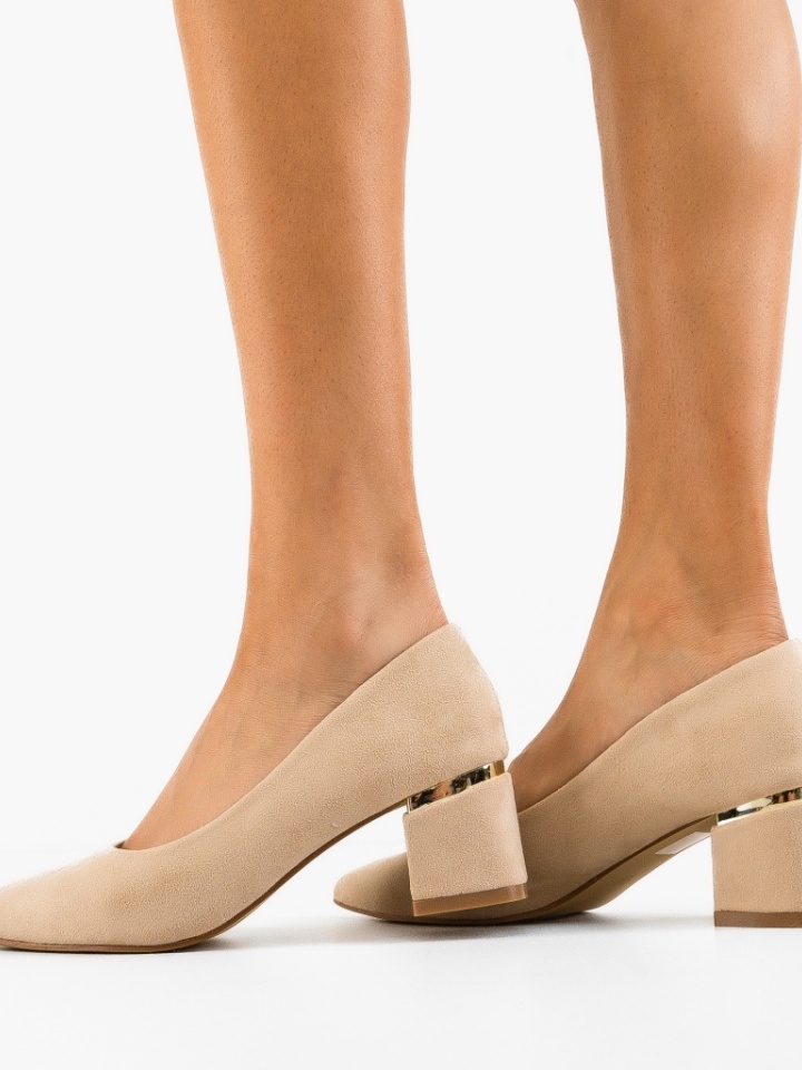 Scarpe da donna Beige Hazmelo - Img 3