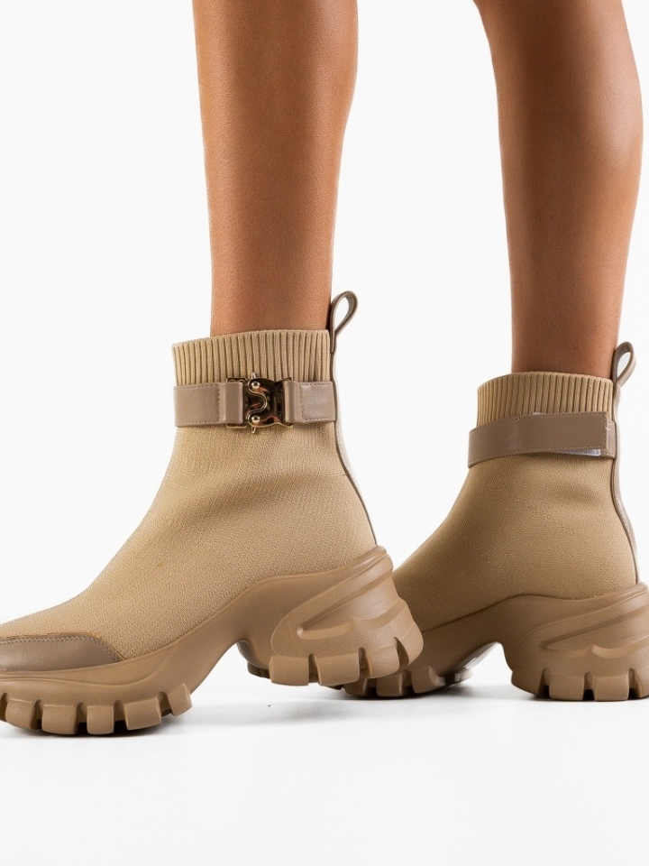 Tronchetti da donna Beige Jewu - Img 2