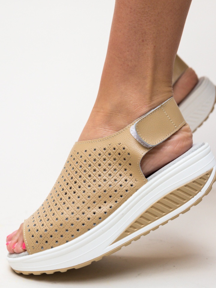 Sandali con plateau Beige Liberty - Img 3