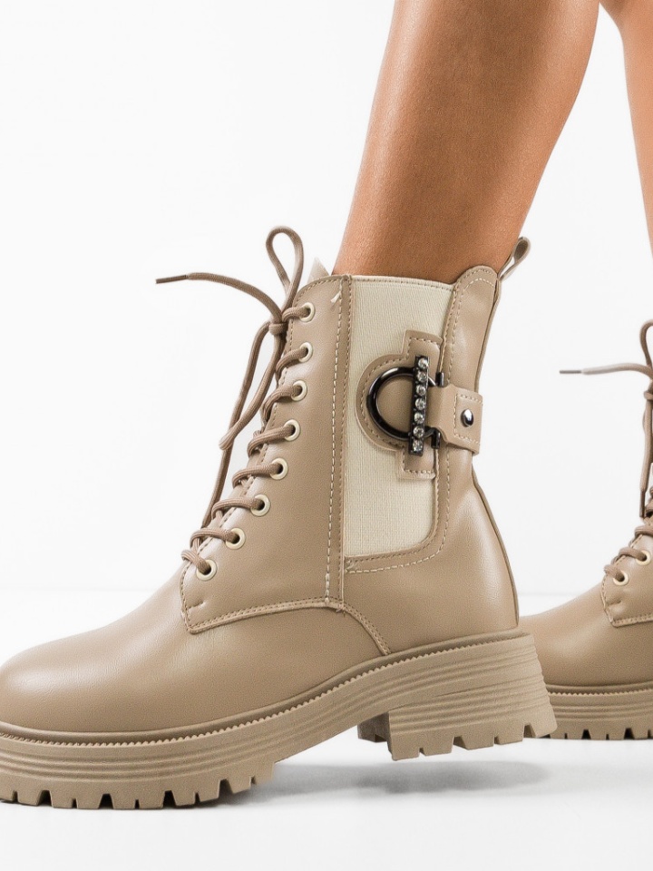 Tronchetti da donna Beige Denyt - Img 1