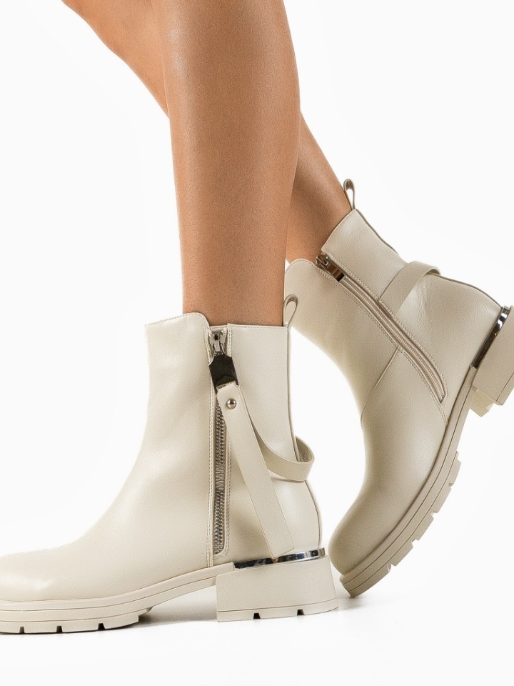 Tronchetti da donna Beige Kagatar - Img 4