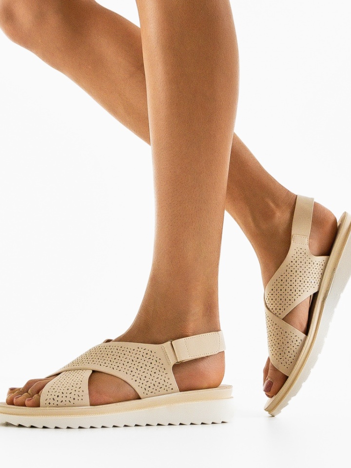 Sandali con plateau Beige Edmon - Img 3