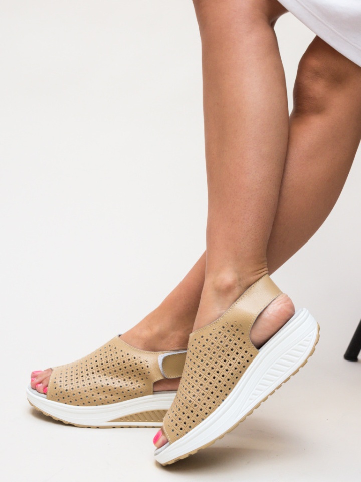 Sandali con plateau Beige Liberty - Img 4
