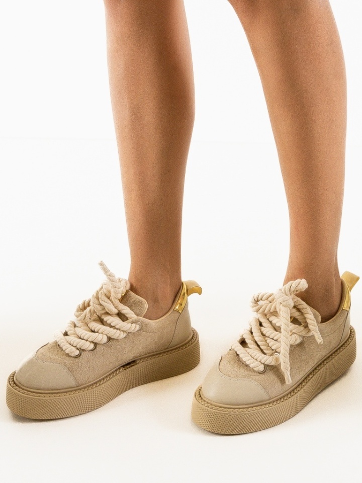 Scarpe casual Beige Lamesytt - Img 3