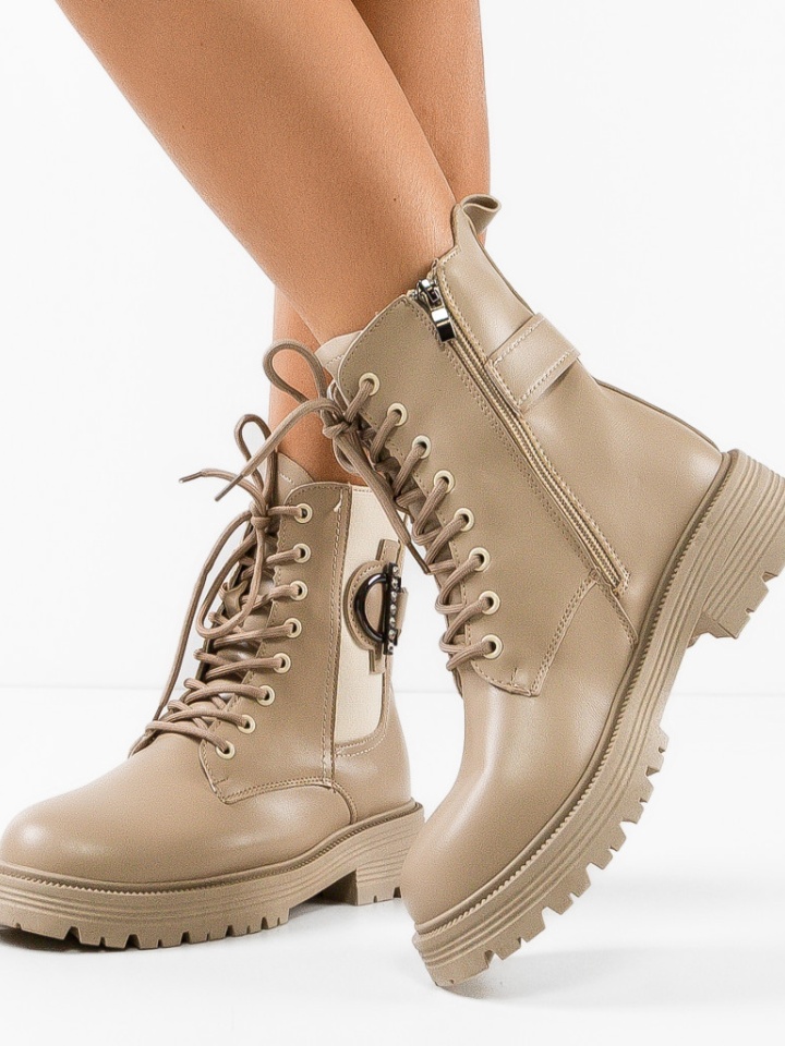 Tronchetti da donna Beige Denyt - Img 2