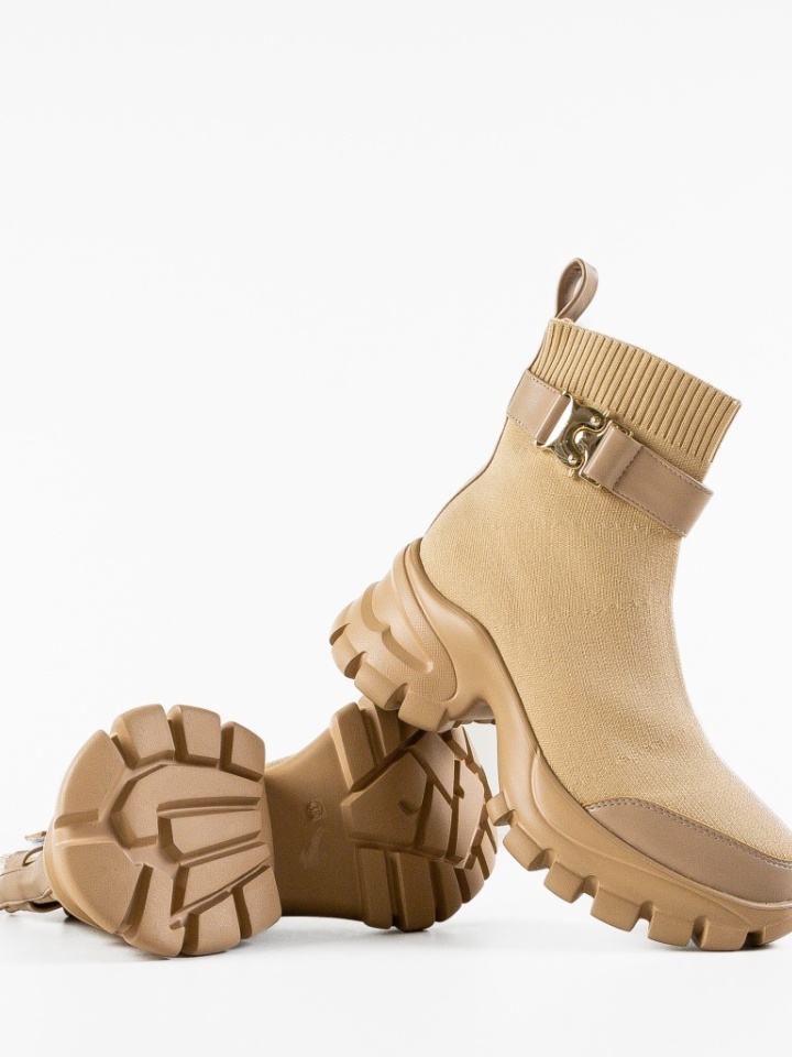 Tronchetti da donna Beige Jewu - Img 4
